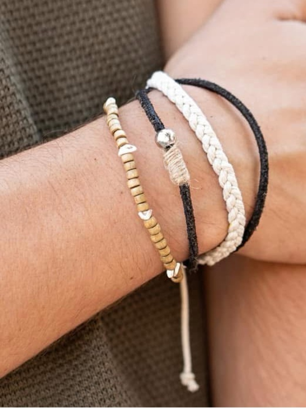 Neutral colored boho layered bracelet
